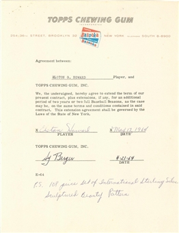 1964 Elston Howard Signed Topps Chewing Gum Contract Extension Agreement (Beckett)